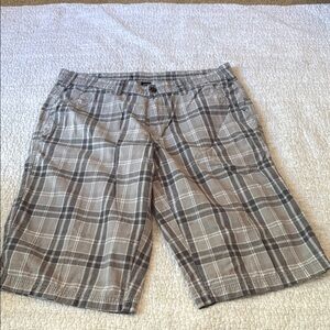 Gray Plaid Men's Shorts